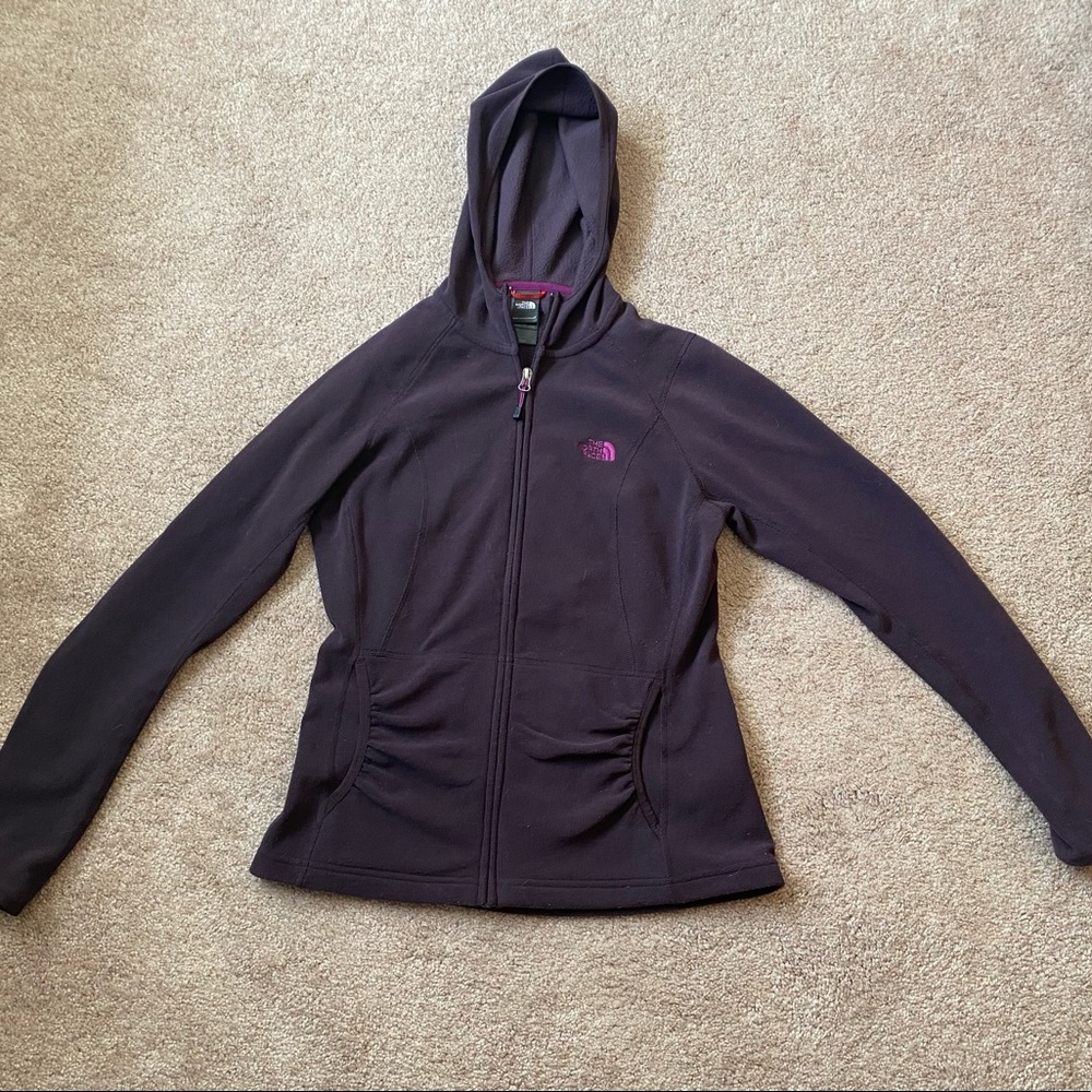 North Face Fleece Zip-Up Hoodie, Size Small, Dark Purple